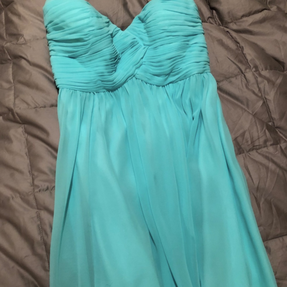 Donna Morgan Laura Strapless Chiffon Floor Length
